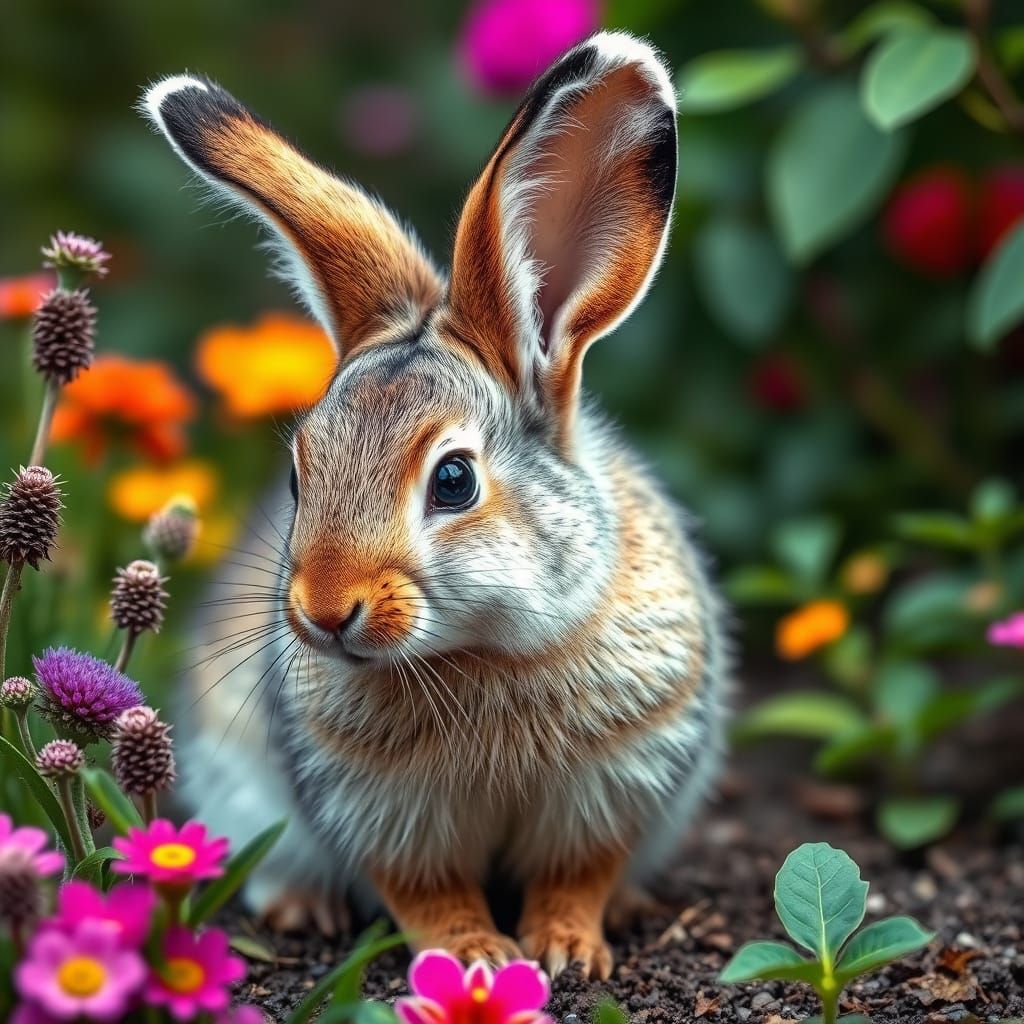 Tiny Ram in a Beautiful Garden: Close-Up of a Lovable Dwarf ...