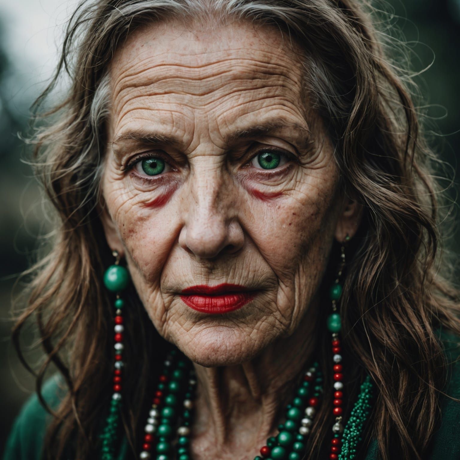 Striking Close-Up Portrait of an Old Woman