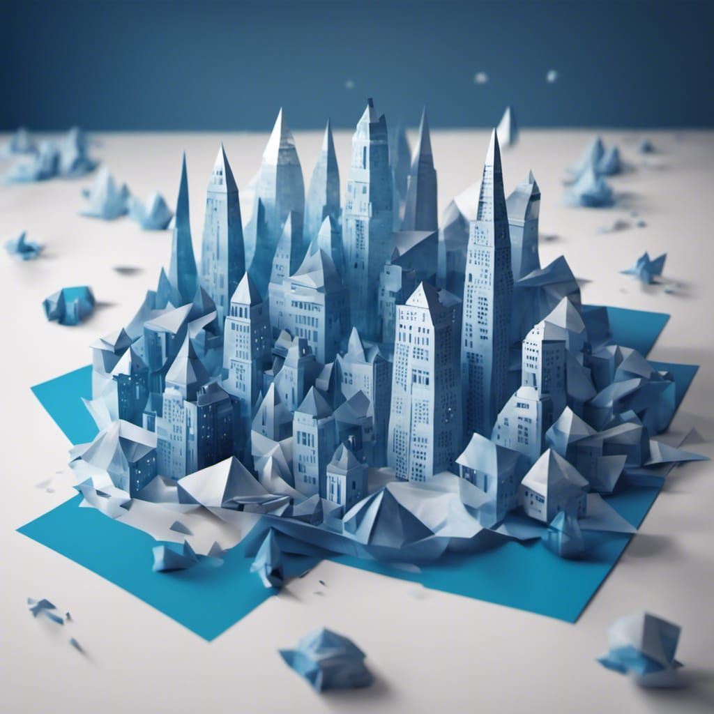 Floating Origami City in Space