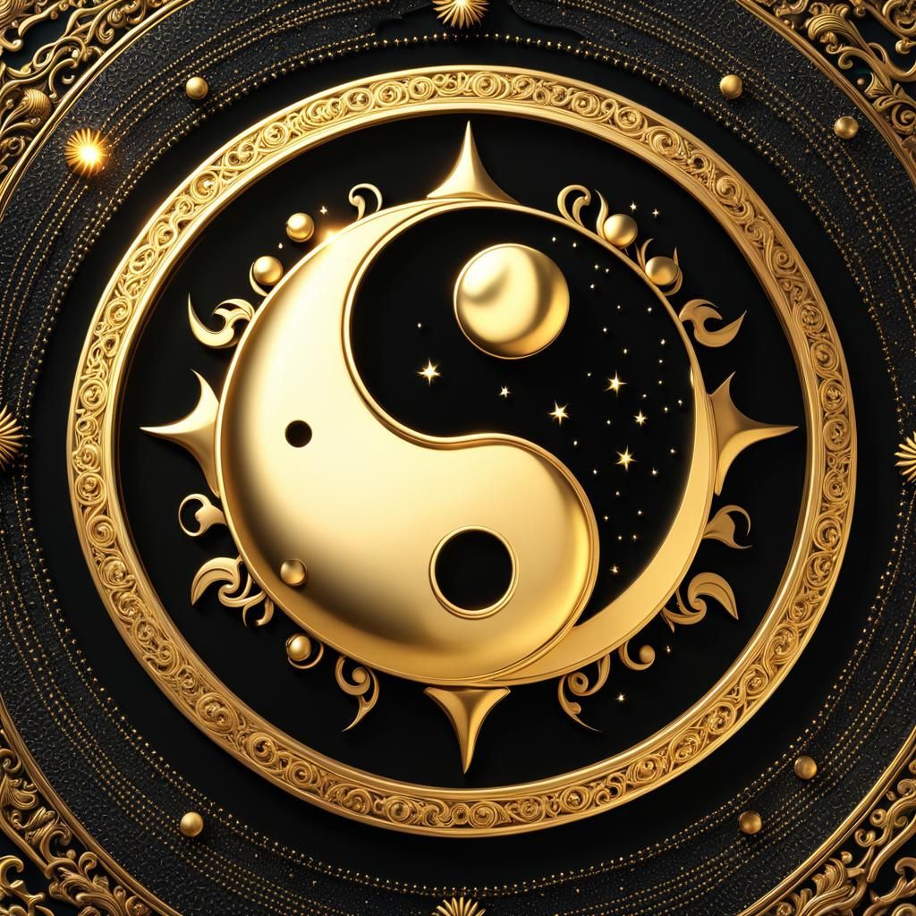 Yin-Yang Symbol: Sun and Moon in Celestial Cosmos