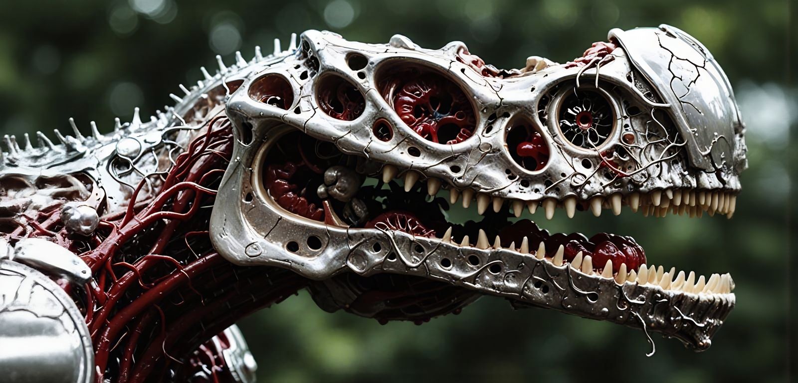 Glass and Chrome Mutant Internal Organs Sculpture