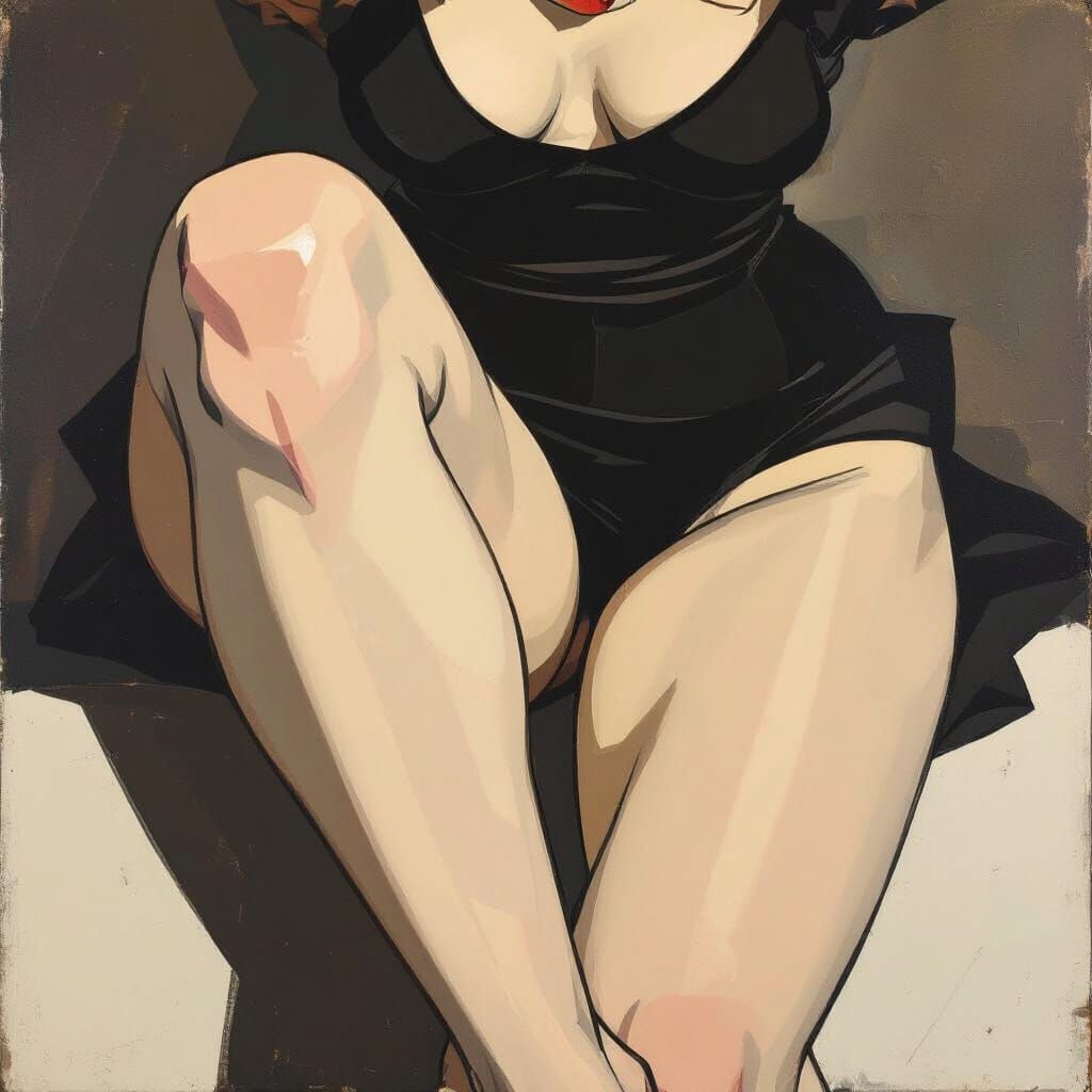 Shapely Thighs in Egon Schiele Style