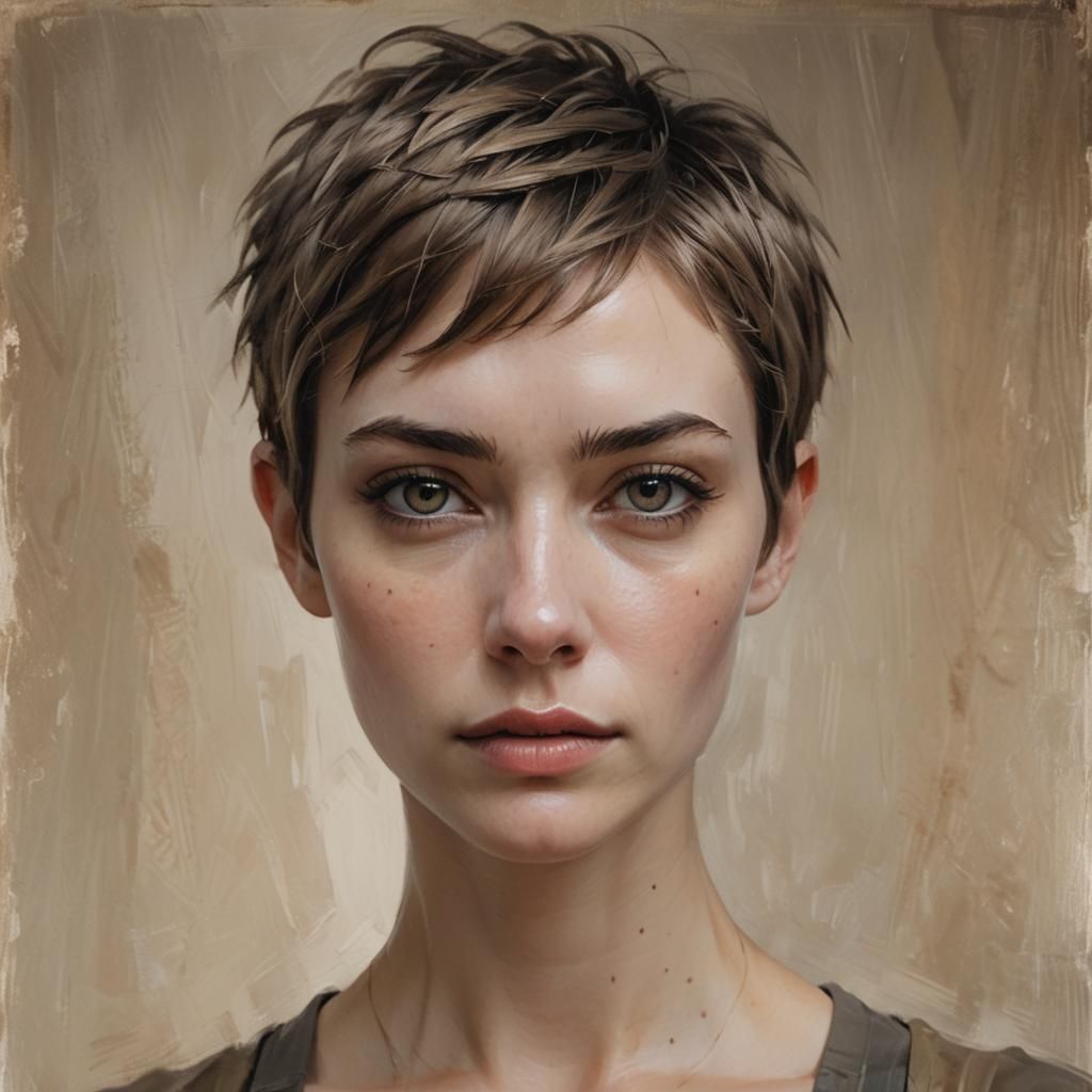 Portrait of a Woman with Pixie Cut