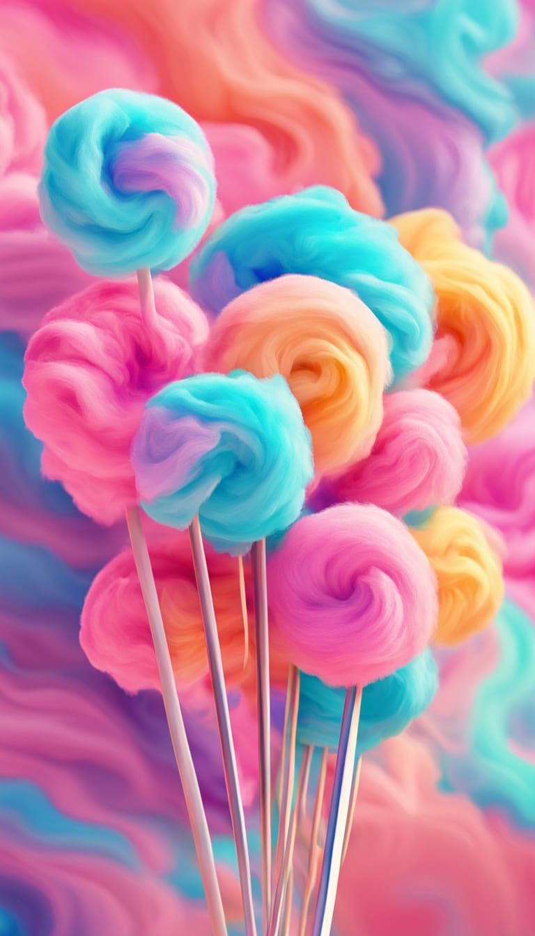 Colorful Cotton Candy in Fauvist Style