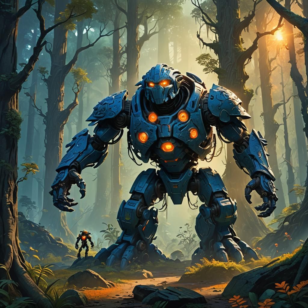 Bionicle Troll in Mystical Glowing Forest
