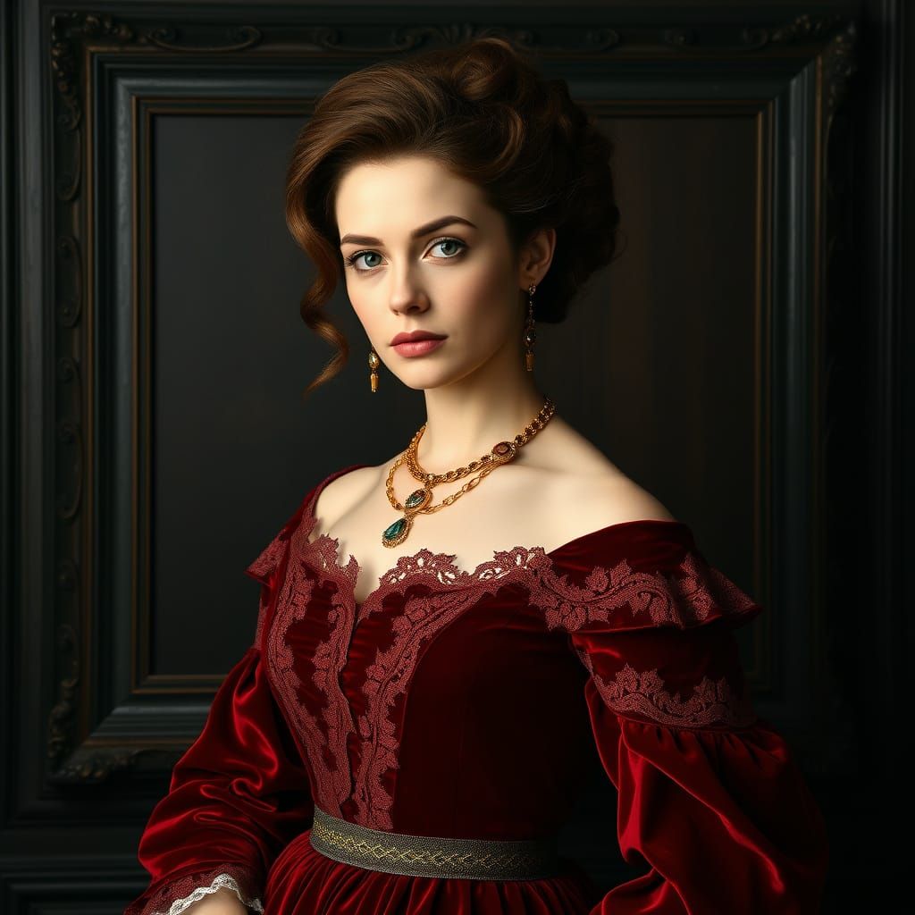 Regal Lady in 18th Century Velvet