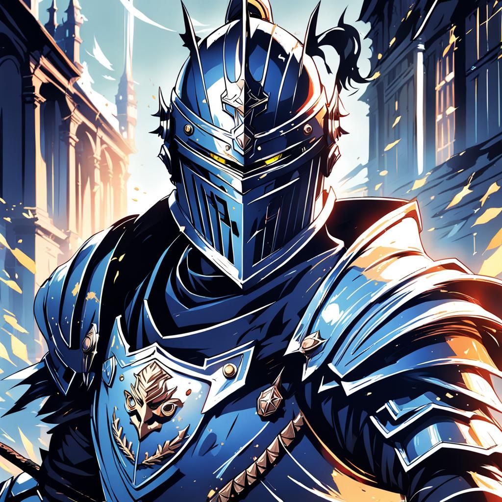 Anime Style Young Knight Illustration