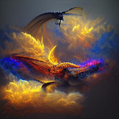 Majestic Dragon Soaring and Breathing Fire in 3D