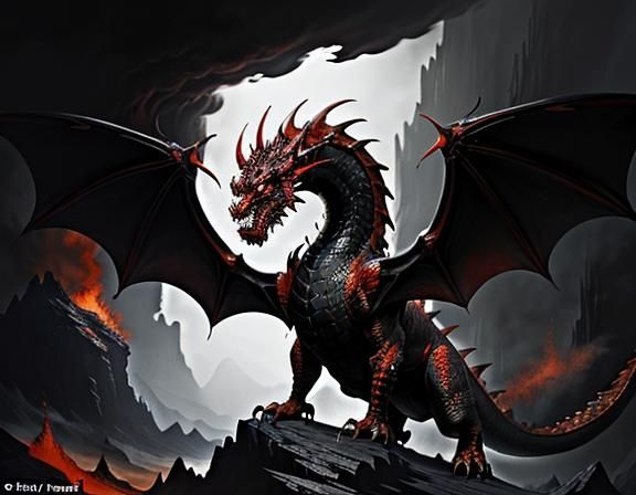 Magnificent Dragon in Dynamic Fantasy Art Style