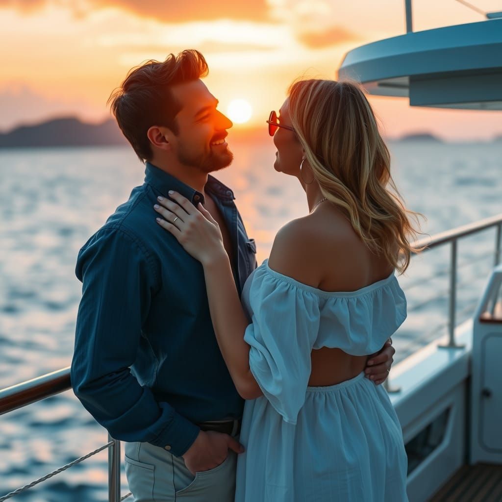 Romantic Sunset Yacht Scene in High Resolution
