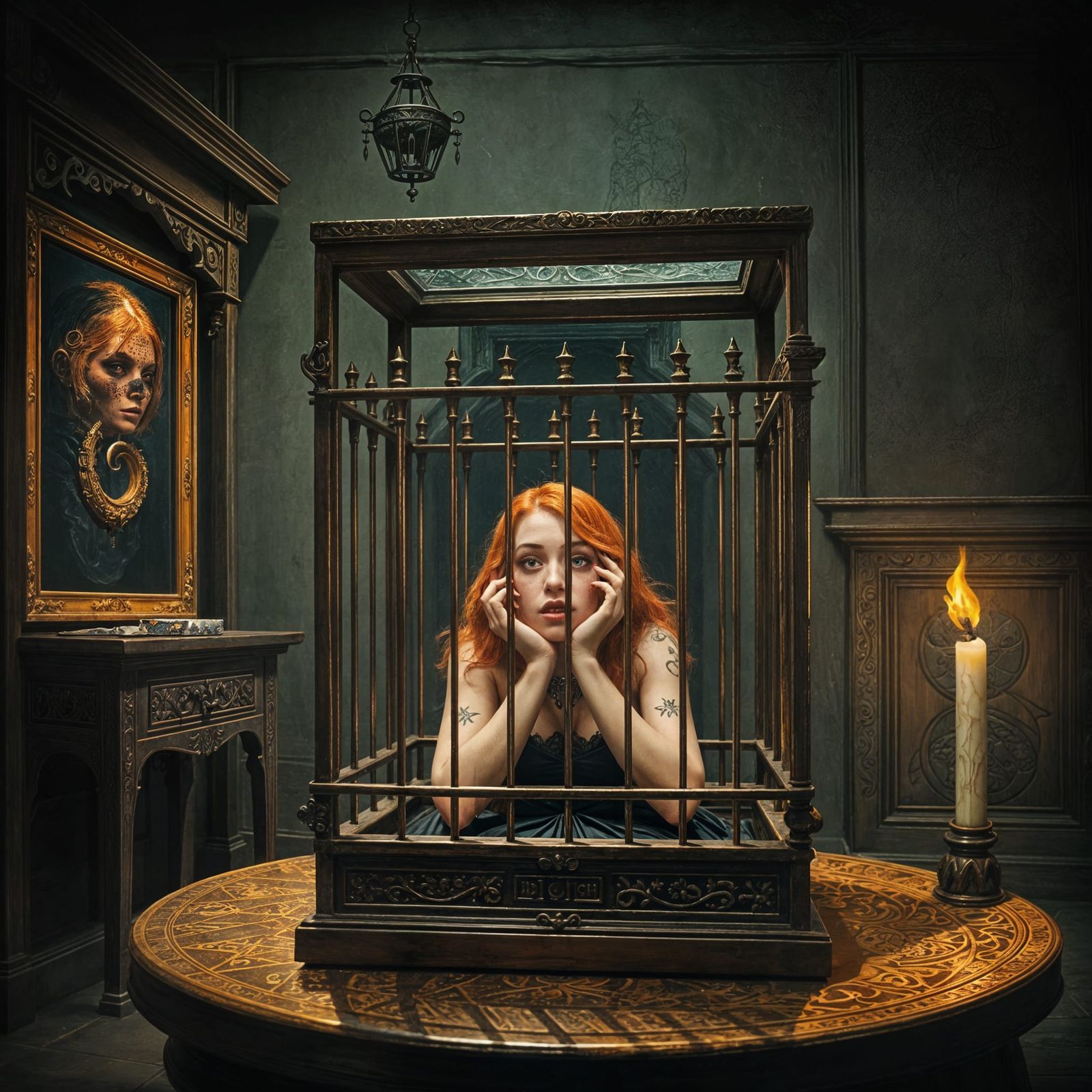 Ginger Witch Trapped in Dark Fantasy Cage