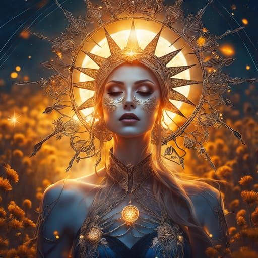 Serene Night Scene: AI Generated Image