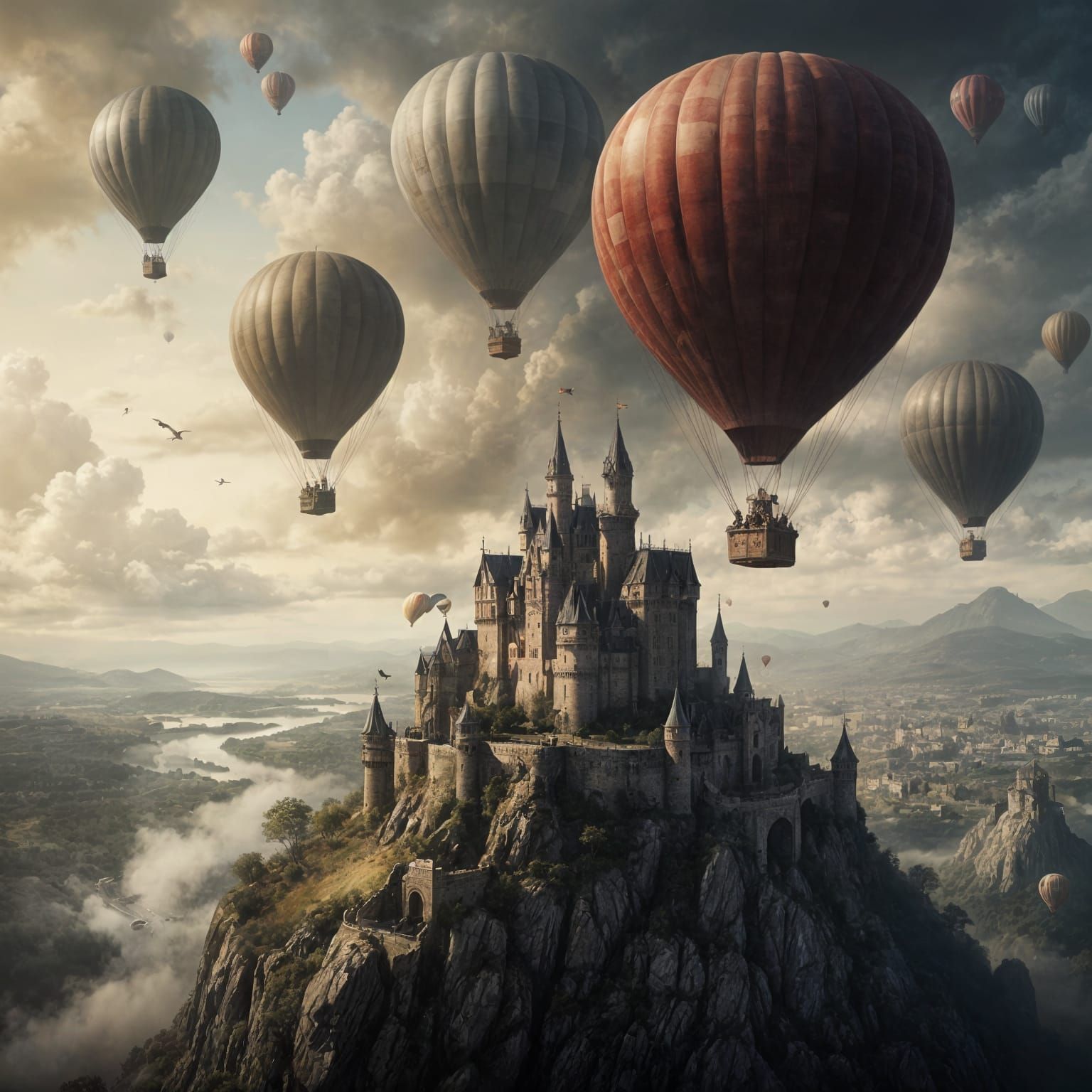 Knights Ascend in Hot Air Balloon