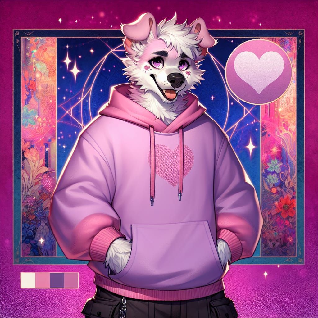 Effeminate Doberman Gentleman in Whimsical Fantasy Landscape