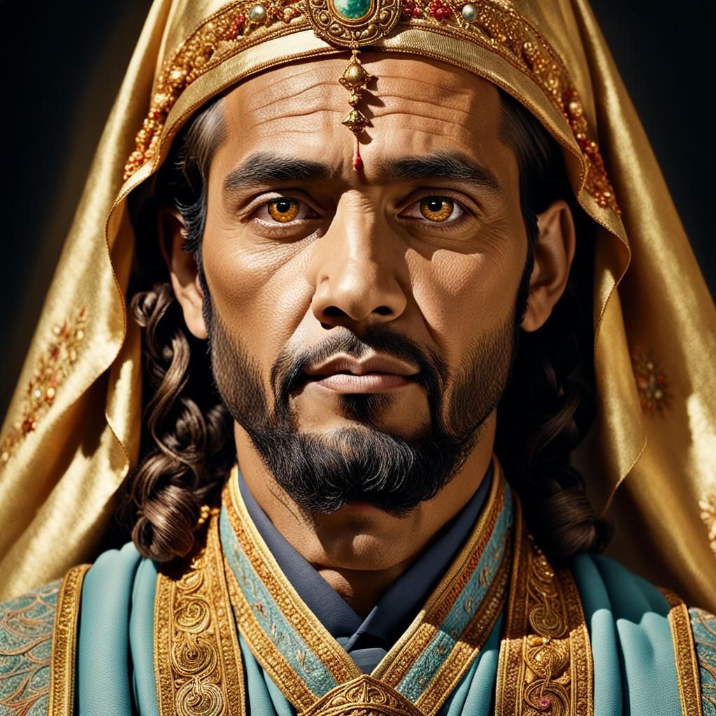 Close-Up Portrait of Yahweh with Golden Aura