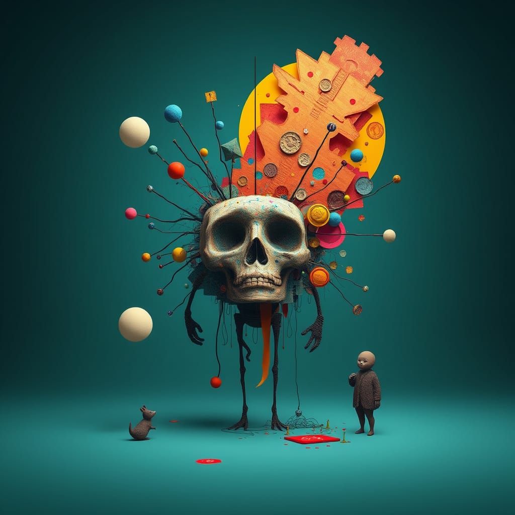 Everything is a lie; Abstract, surreal, minimal, artwork.