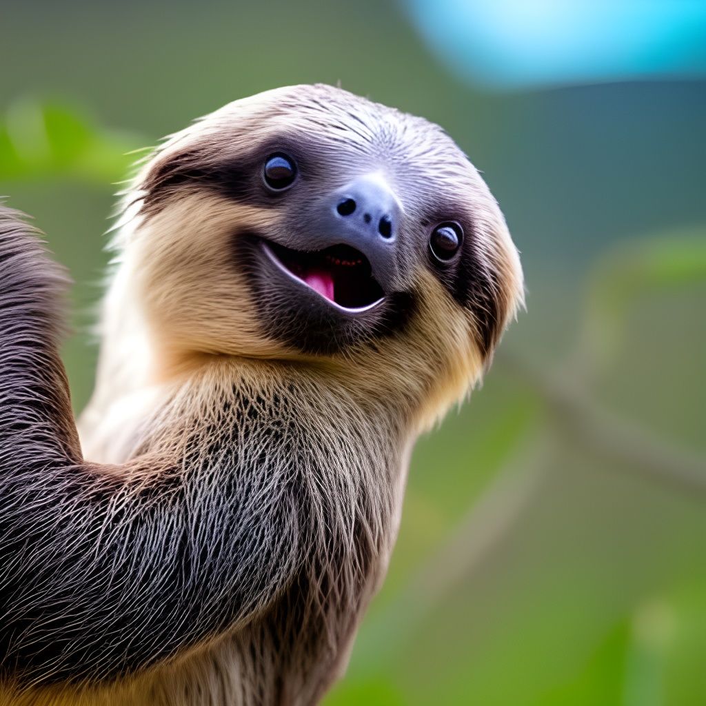 Playful Sloth Dancing: A Professional 8K Photography