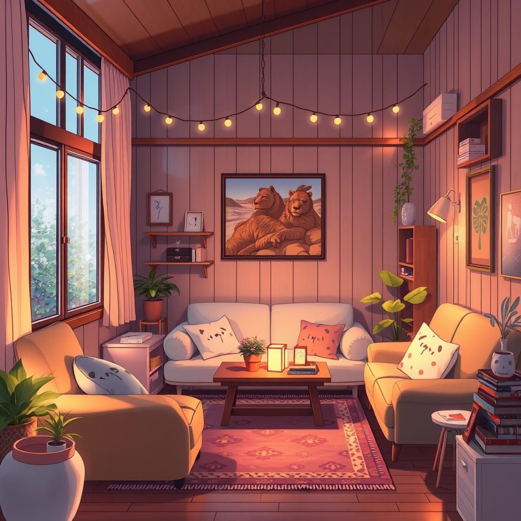 Cozy Anime-Inspired Japanese Home Scene