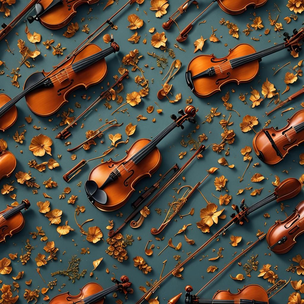 Fantastical Violin in Detailed Matte Painting