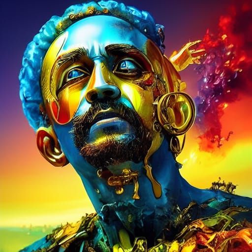 Melting Person in Surrealist Salvador Dali Style