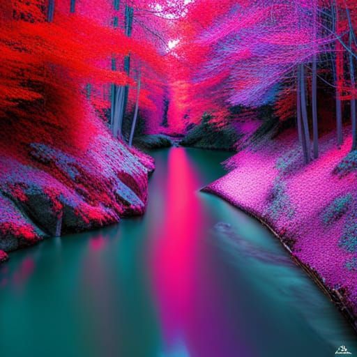 Striking Red and Purple Anaglyph Image