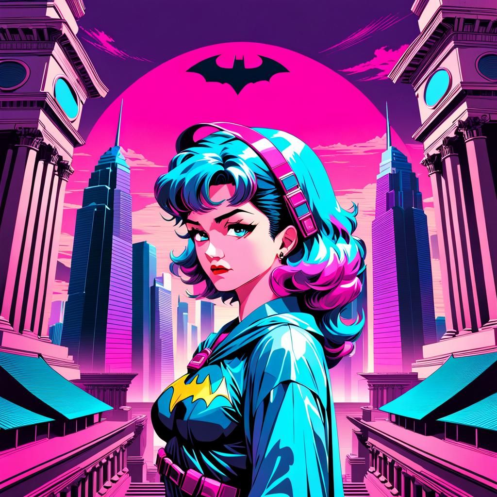 Vaporwave Aesthetic ROMAN EMPEROR BATWOMAN