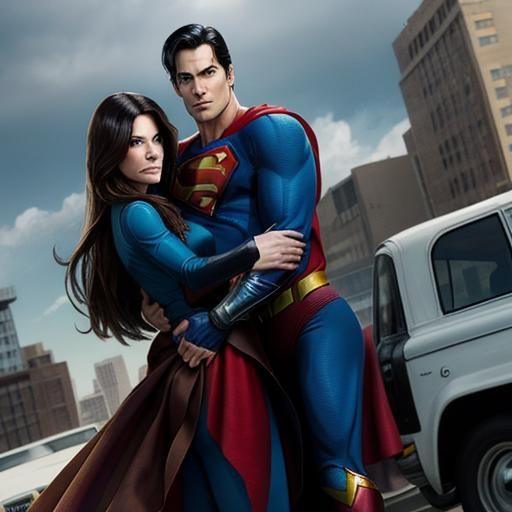 Dylan Kingwell as SUPERMAN with sandra bullock as LOIS LANE