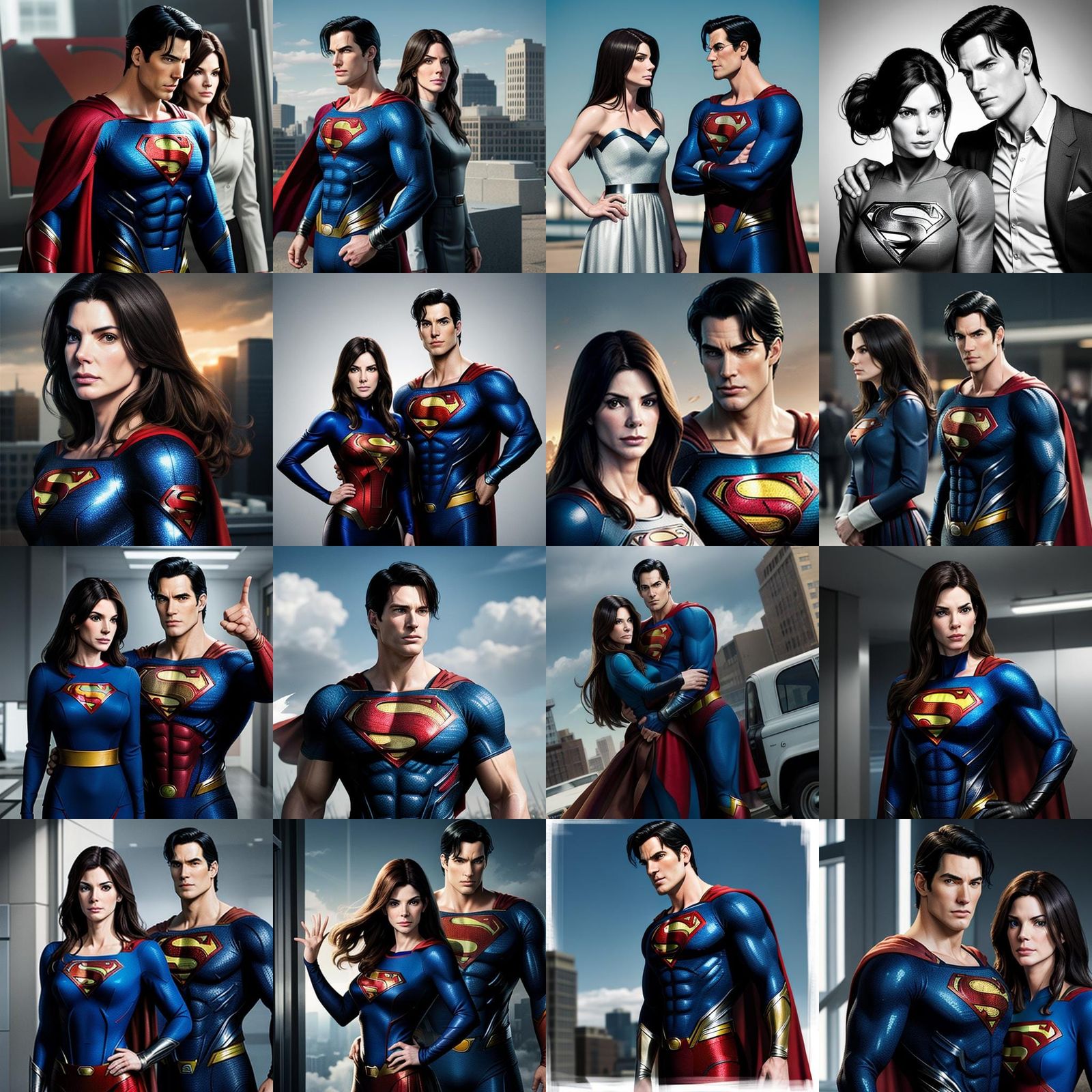 Dylan Kingwell as SUPERMAN with sandra bullock as LOIS LANE