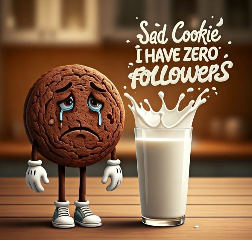 Sad Cookie Milk Splash Still Life