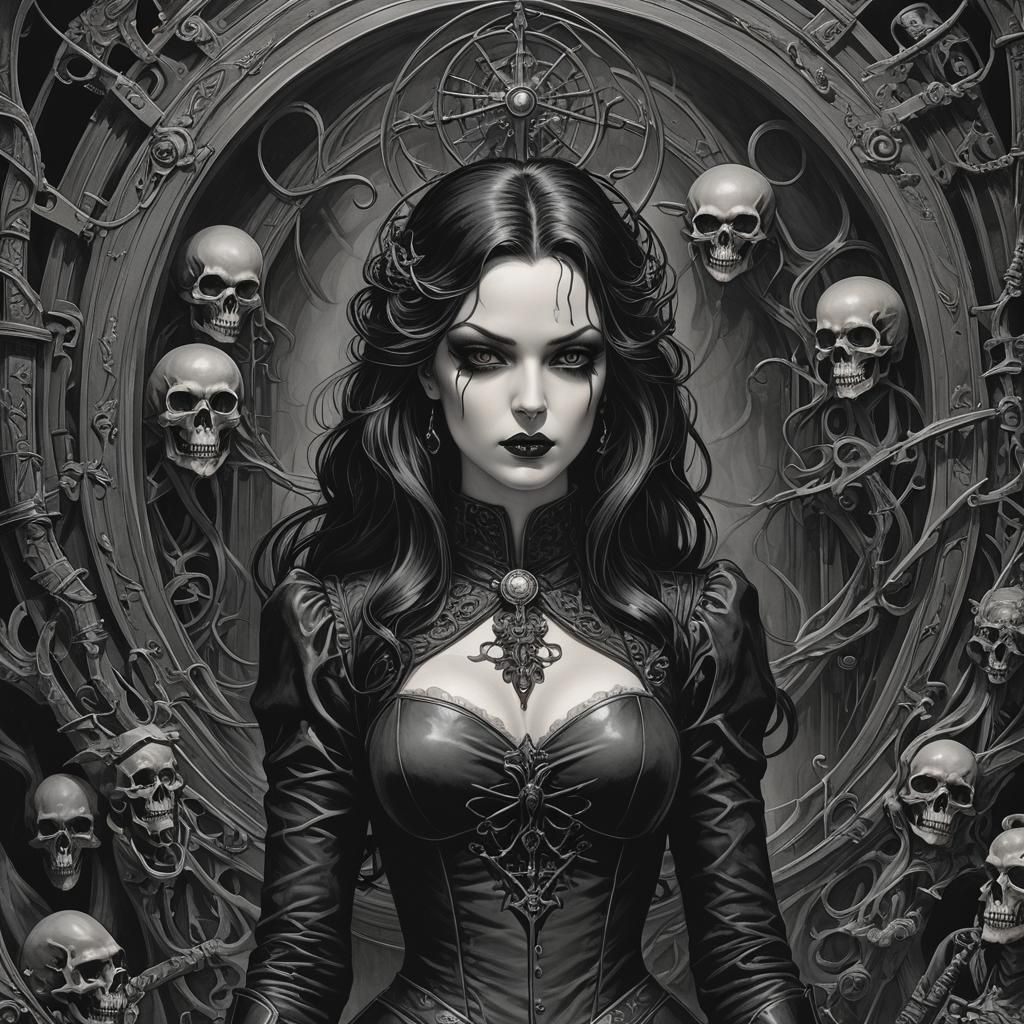 Grimdark Scene in Gothic Style