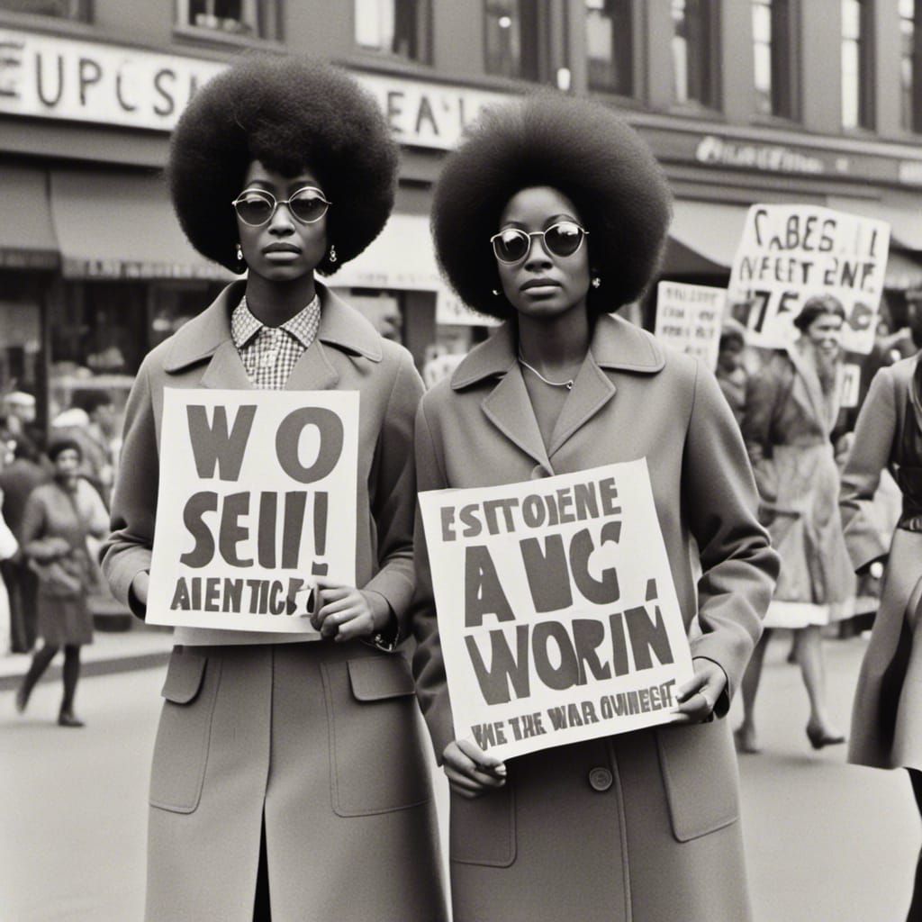 Black Women Protesting in 1960s Style