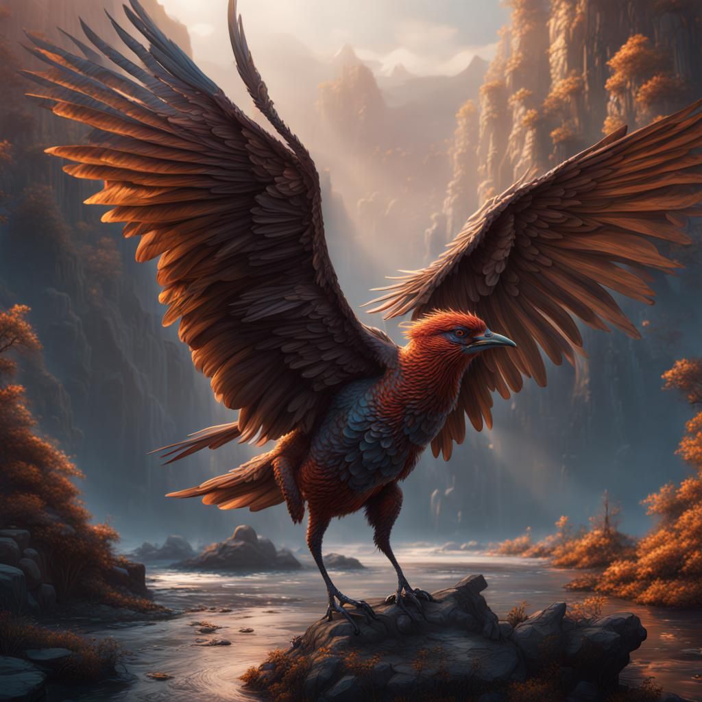 Majestic Roc Bird in Detailed Fantasy Art