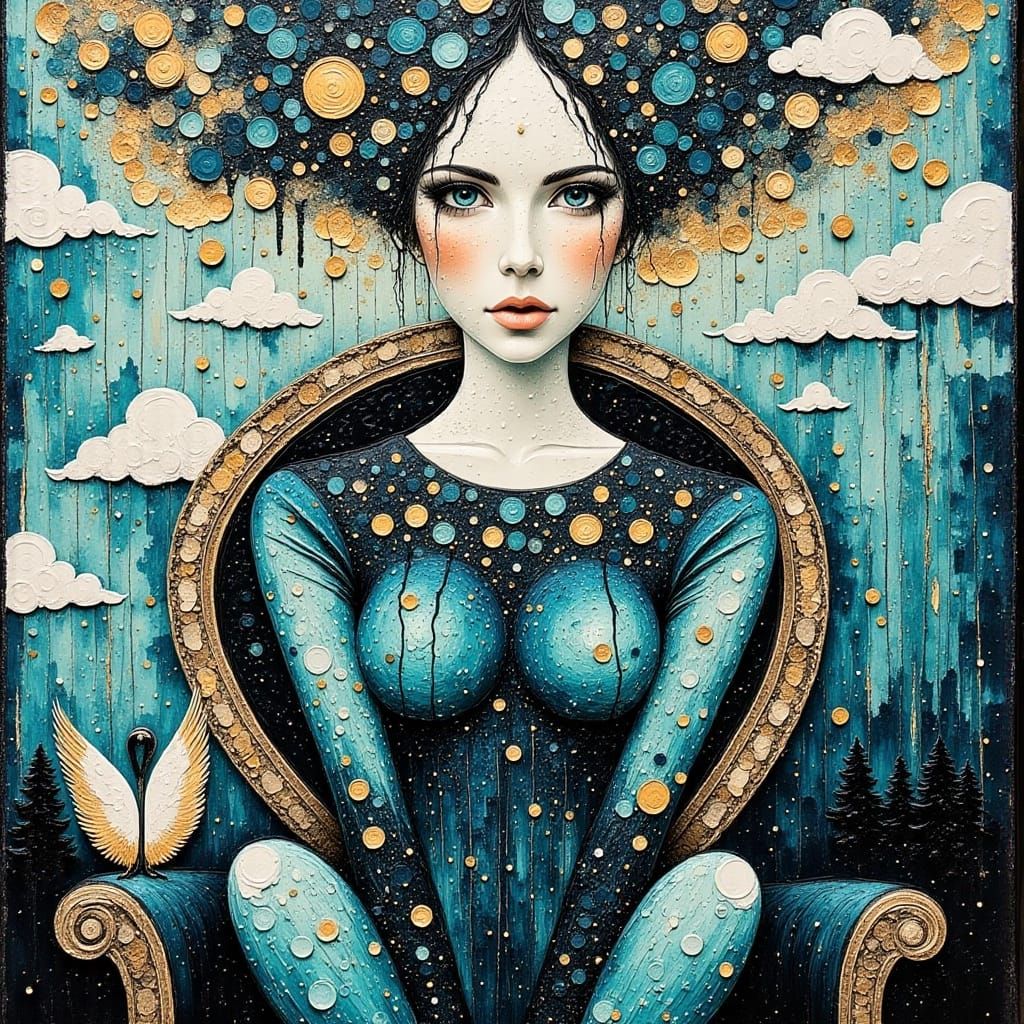 Vibrant Bohemian Dreamscapes in Abstract Surreal Textured St...