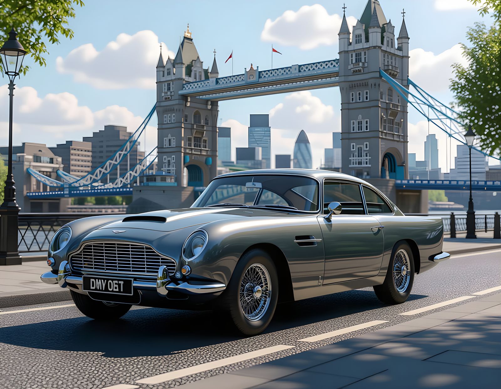Iconic 1964 Aston Martin DB5 on London Street