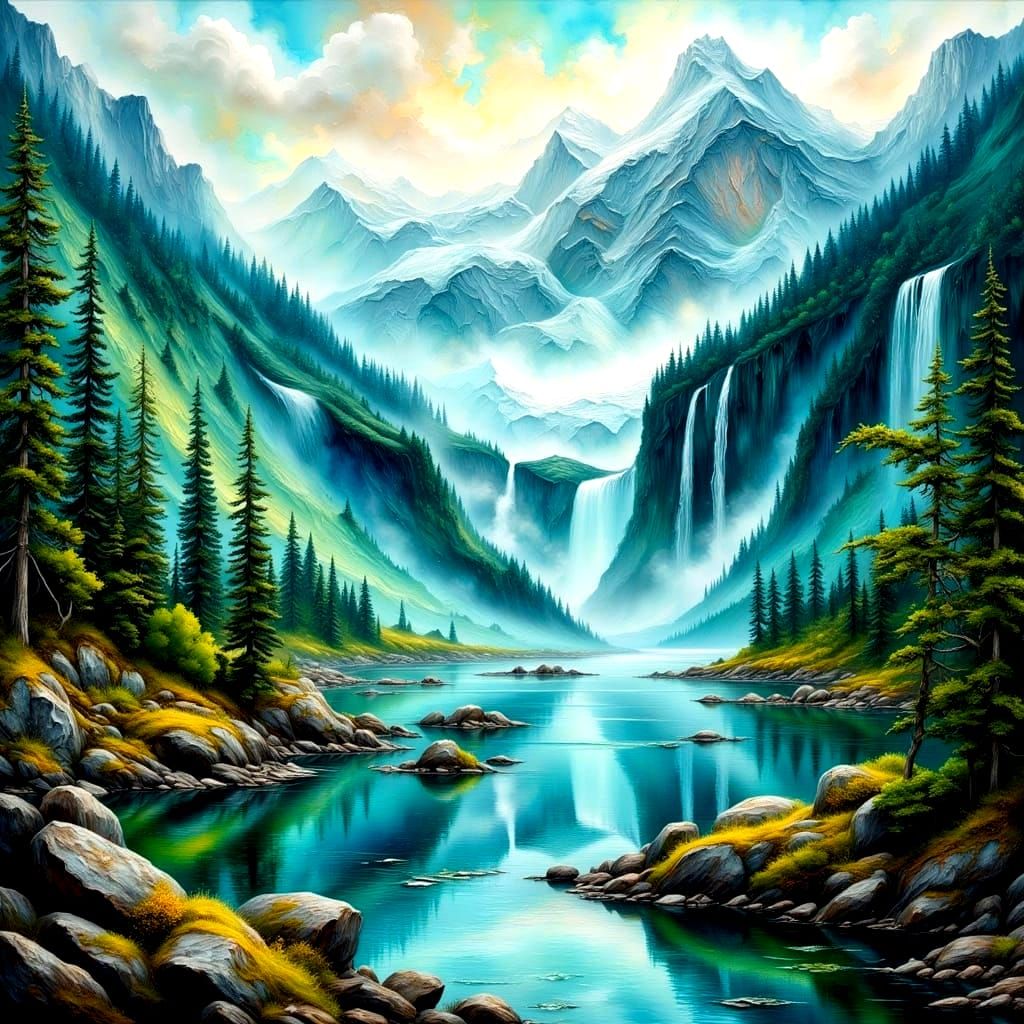 Milford Sound Cruise Ship: Impasto Oil Painting