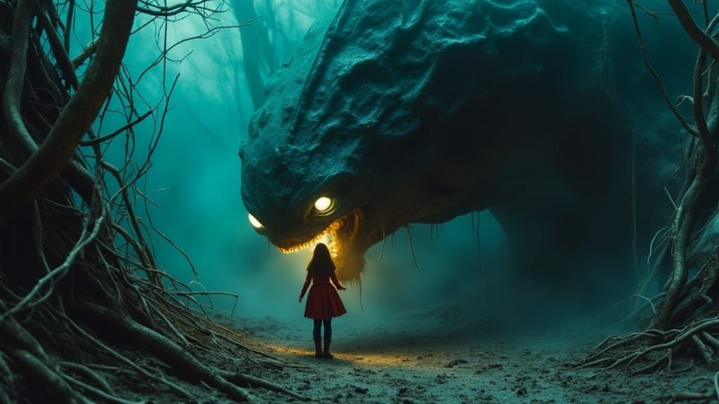 Terrified Adventurer Encounters a Mystical Monster