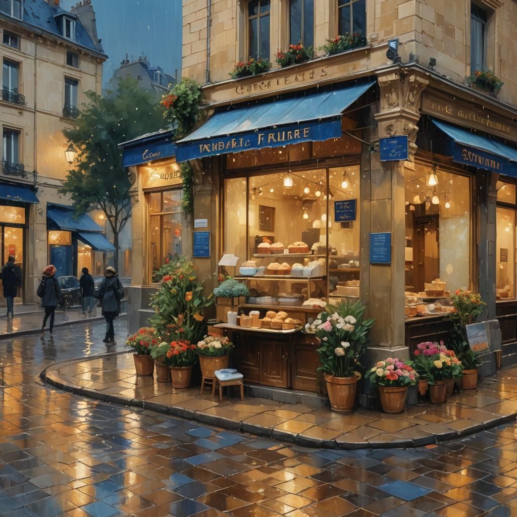 Rainy Night on Champs-Élysées: French Impressionism
