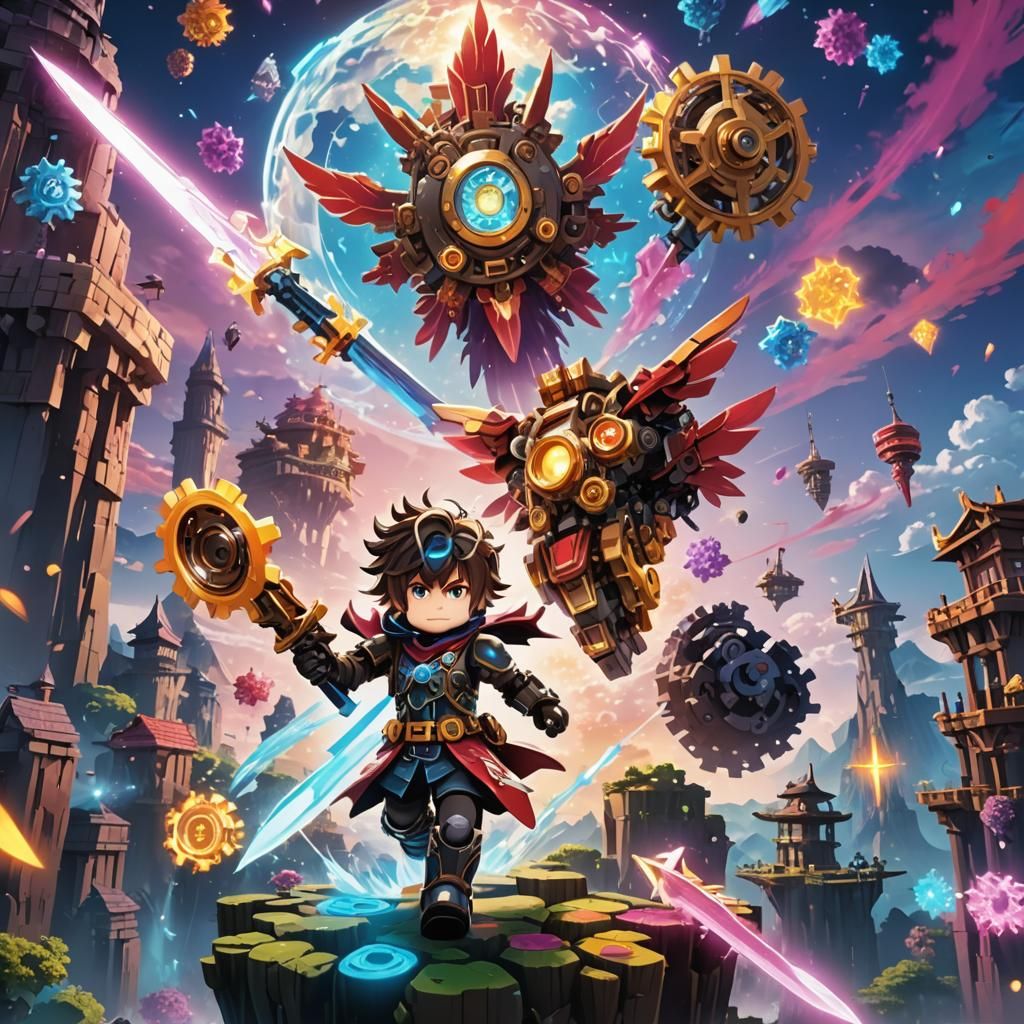 Anime Roblox Character with Glowing Sword