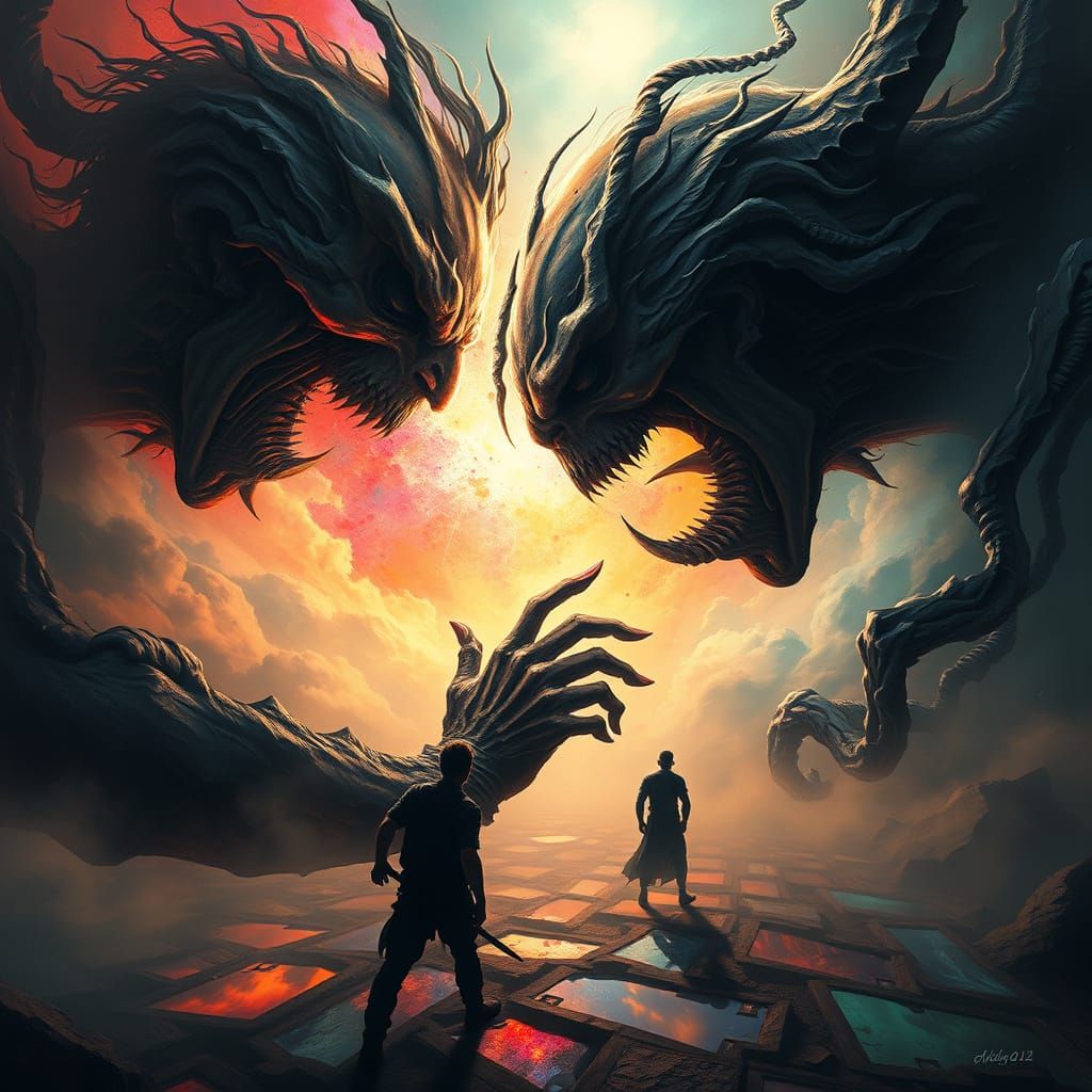 Surreal Clash of Hope and Despair in a Twisted, Shifting Rea...