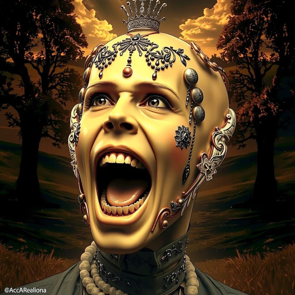 Figure in Antique Clothing in French Countryside