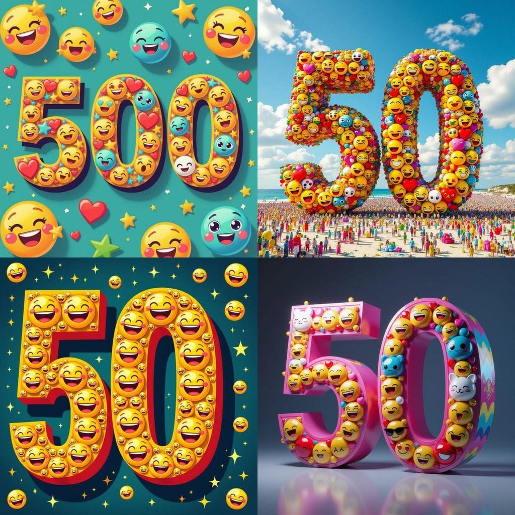 Number 500 Made of Emojis