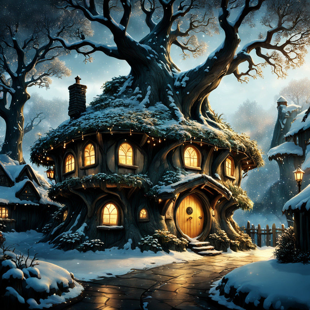 Cinematic Shire Christmas Scene