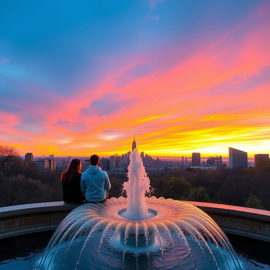 Couple at Bethesda Fountain, Central Park Sunset