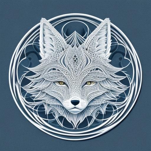 Cute Little Fox in Abstract Vector Style