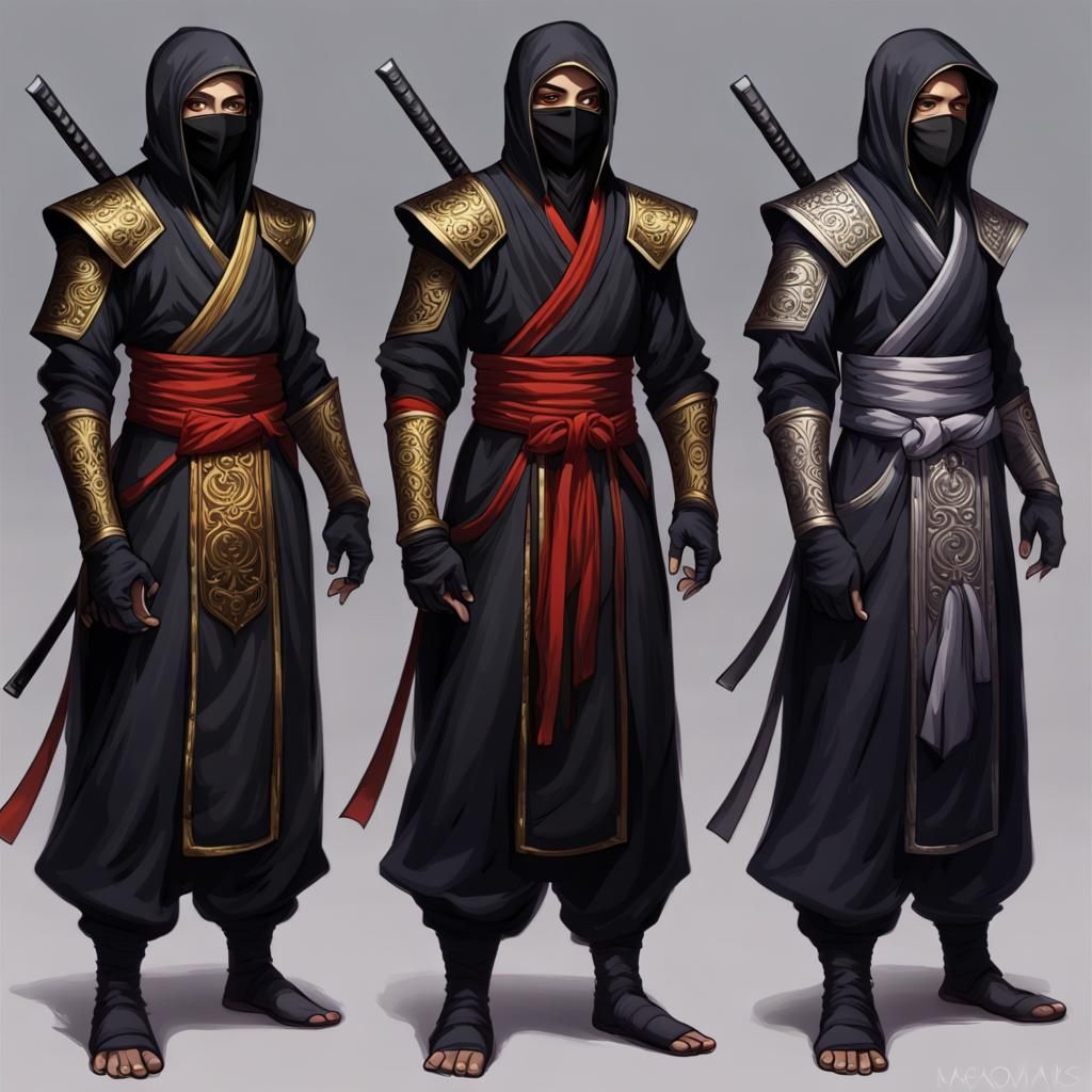 Shadow Thieves: Male Ninjas in Dark Robes