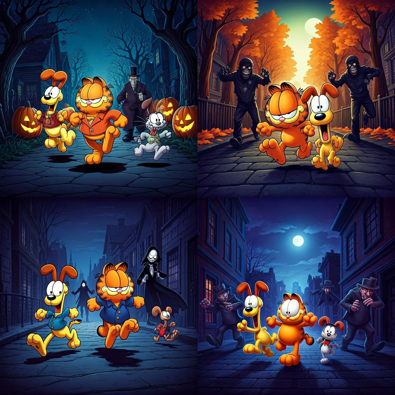 Garfield, Odie, and Nermal Halloween Chase