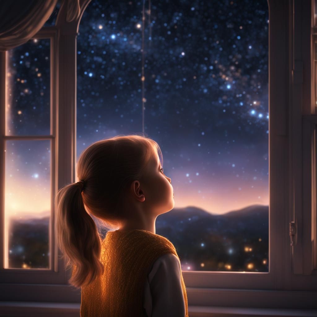 Child's Wonder: Bright Star in Dream Style