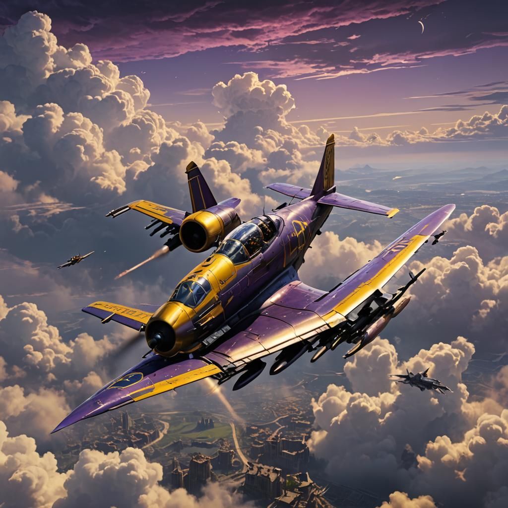 Fighter Plane in Dark Fantasy Style