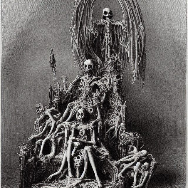 Goddess of Death on Throne of Skeletons