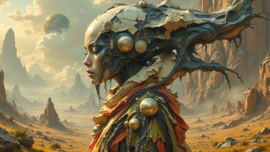 Alien Portrait on Inhabited Exoplanet